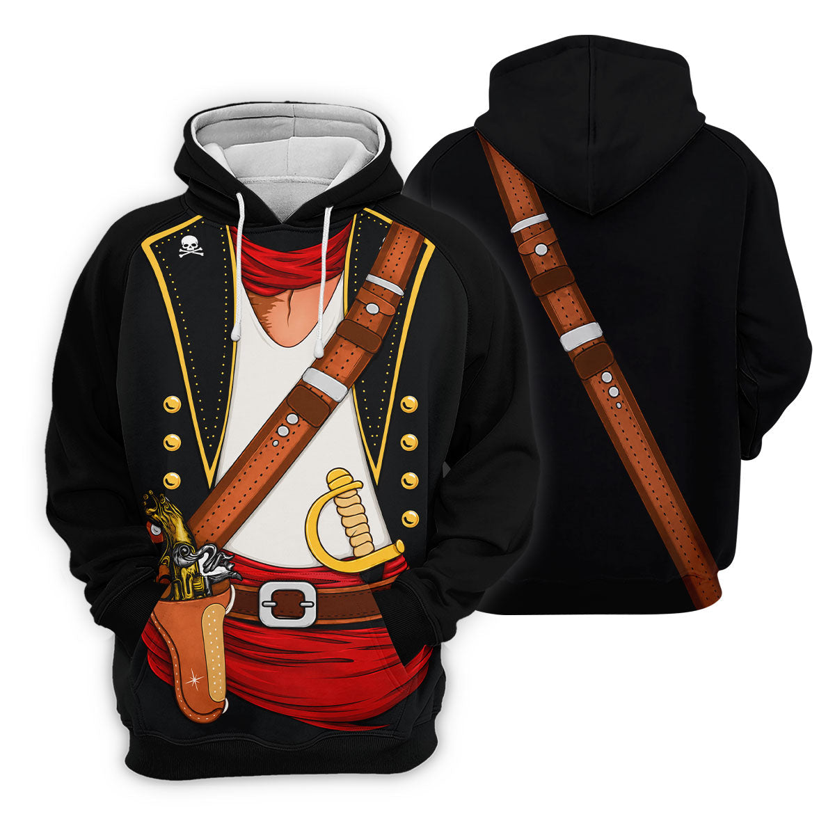 Swashbuckler Pirate Golf Shirt, Caribbean Captain Costume Pattern, Golf Shirt For Men