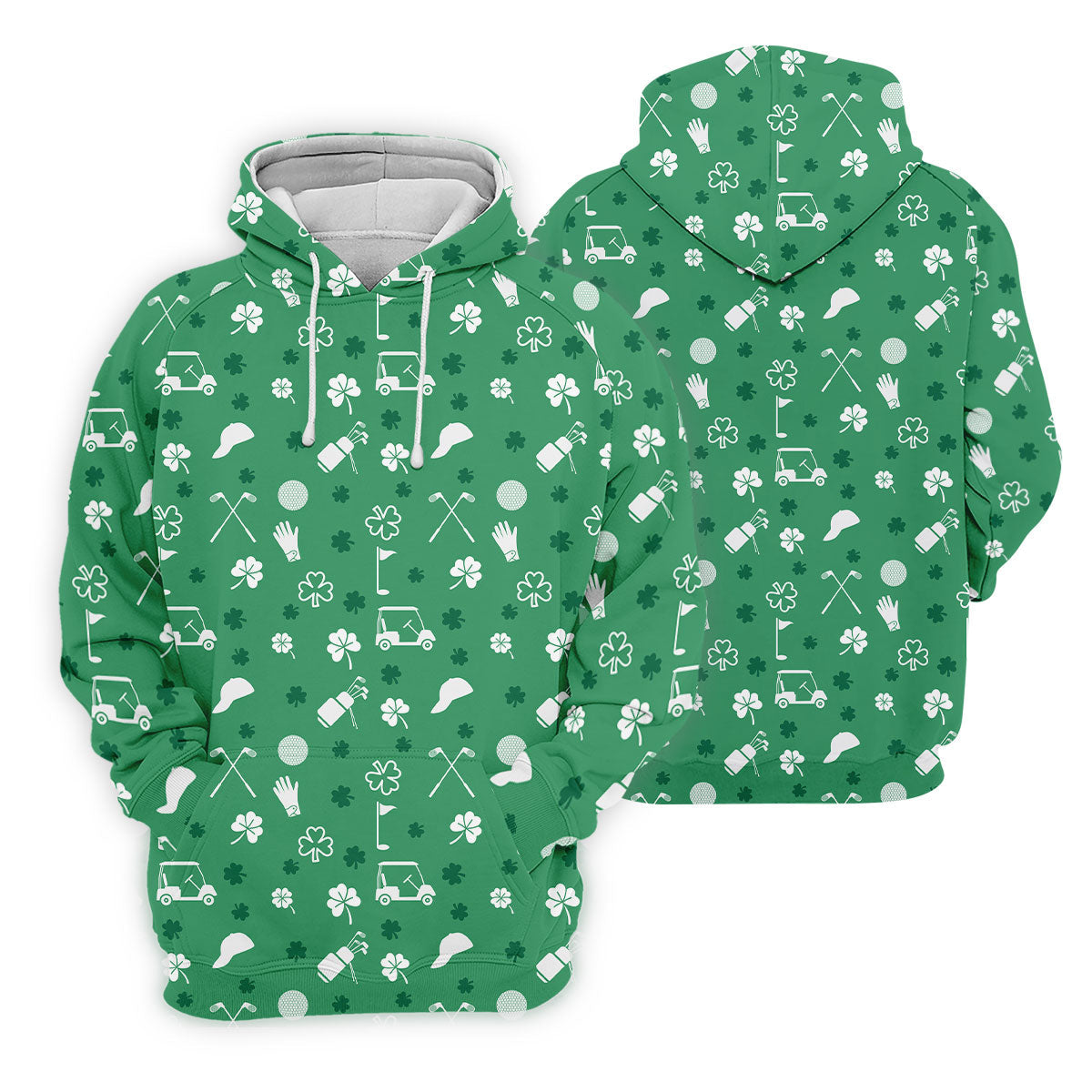 Golf Items Seamless Pattern St. Patrick’s Day Shamrock Golf Shirt, Polo ShirtFor Men, Golf Shirts For Men
