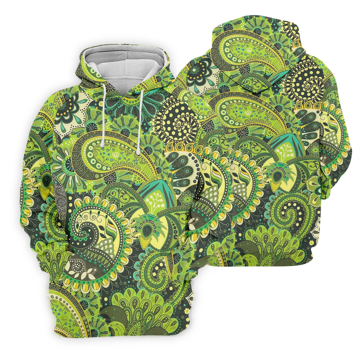 Paisley Print Green Golf Shirt, Golf Tops For Men, Polo ShirtFor Men, Golf Shirts For Men