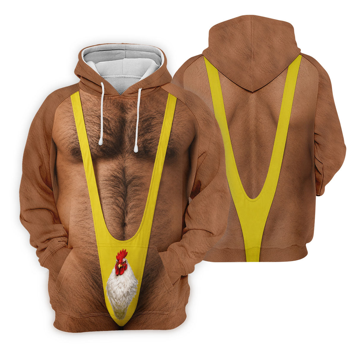 Funny Chicken Yellow Singlet Body Golf Shirt, Mens Golf Polo, Printed Golf Shirts