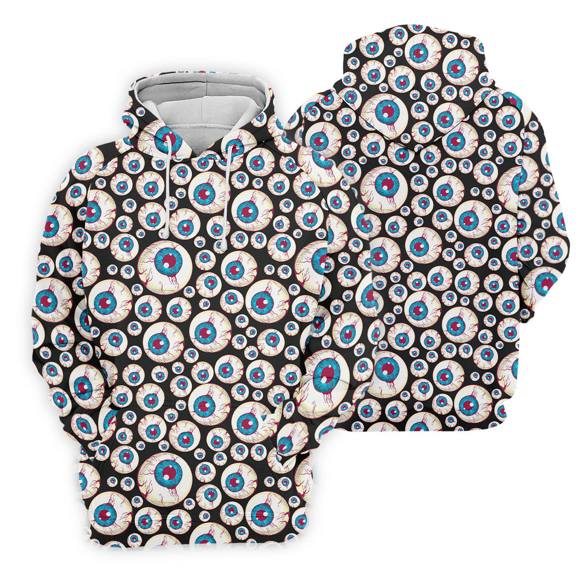 Black And White Eyeball Pattern Golf Tops For Men, Unique Gift For Golfer, Polo For Men