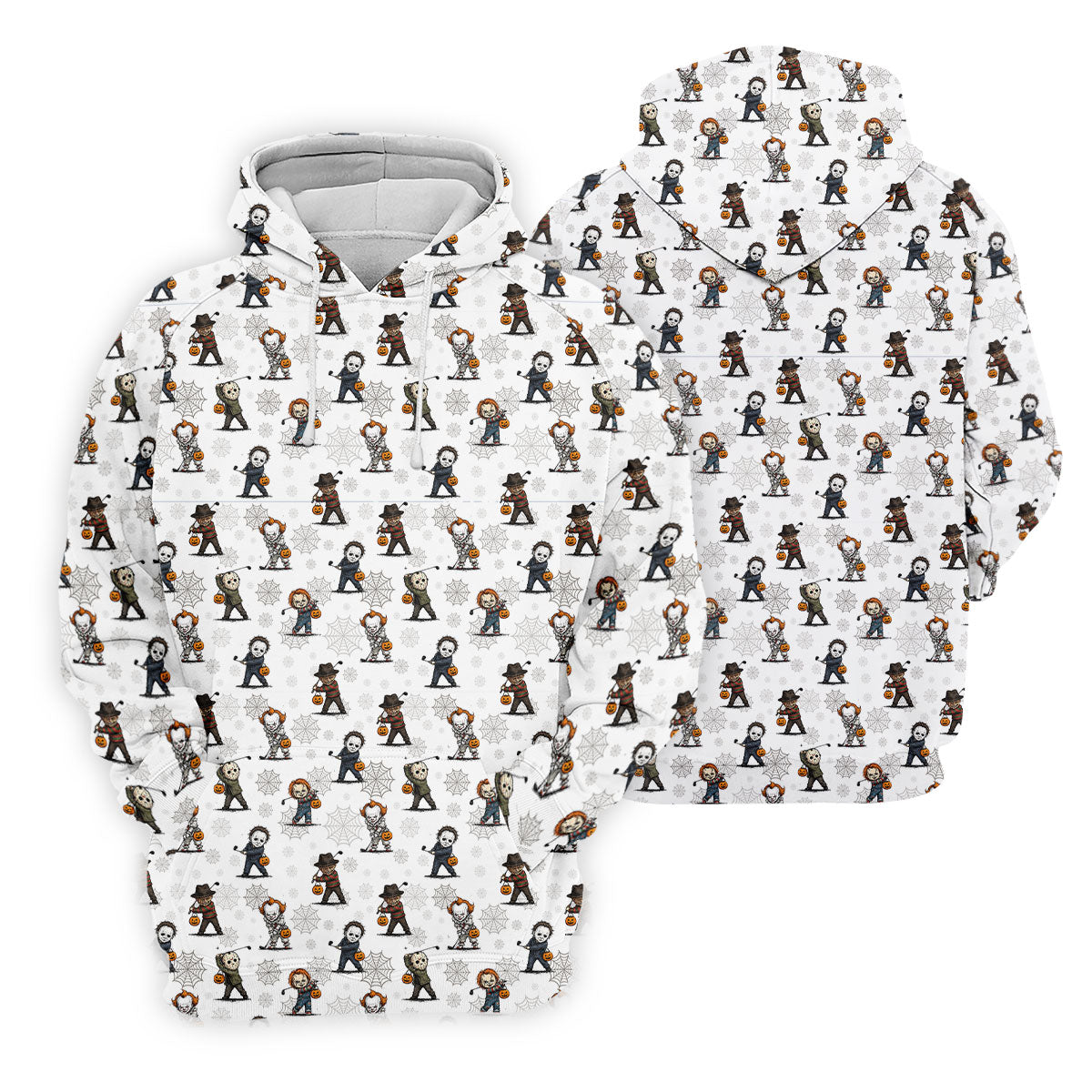 Horror Character Halloween Golf Pattern Polo Shirt, Golf Polo For Women, Performance Golf Shirt