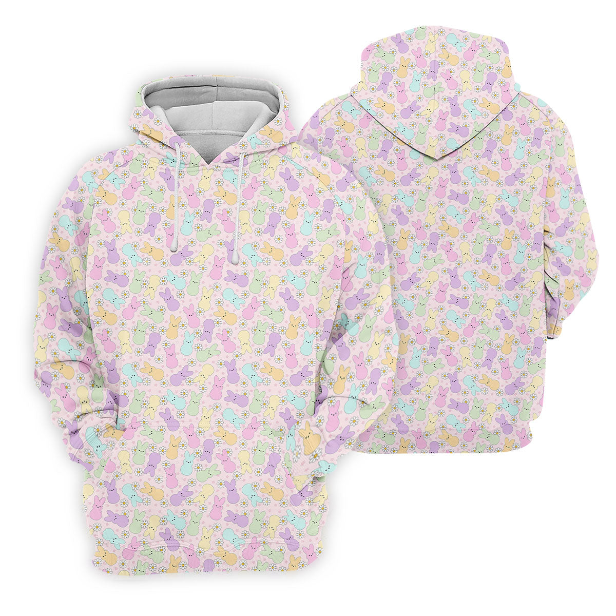 Easter Bunny Seamless Pattern Golf Shirts For Men, Men's Funny Golf Shirts, Cute Golf Outfit, Polo ShirtFor Men