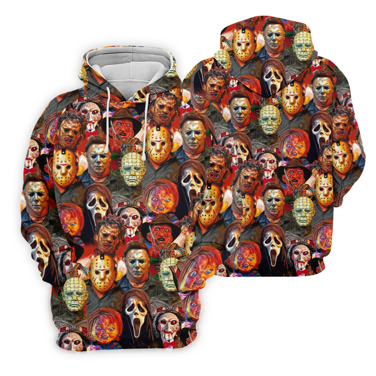 Horror Movie Characters Golf Tops For Men, Halloween Golf Shirt, Unique Gift For Golfer, Polo ShirtFor Men