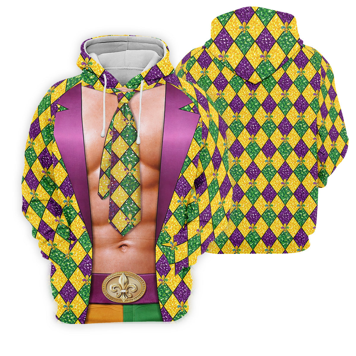 Green Purple Gold Argyle Pattern Fun Suit Mardi Gras Print Golf Shirt, Fun Women's Golf Shirts, Ladies Golf Polos