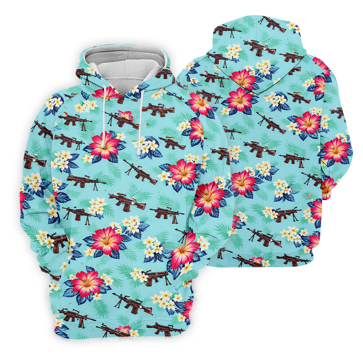 Floral Pattern Army Theme Hawaiian Golf Shirt, Men's Golf Polo ShirtShirts For Men