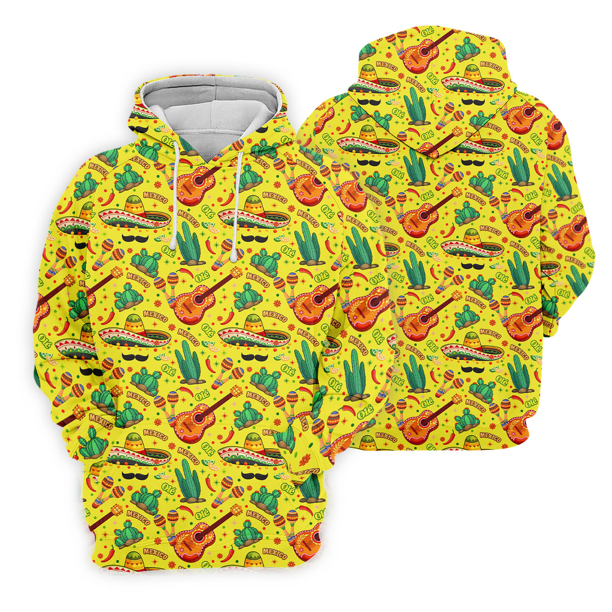 Olé Mexico Mexican Instruments Golf Tops For Men, Cinco De Mayo Celebration Golf Shirts For Men