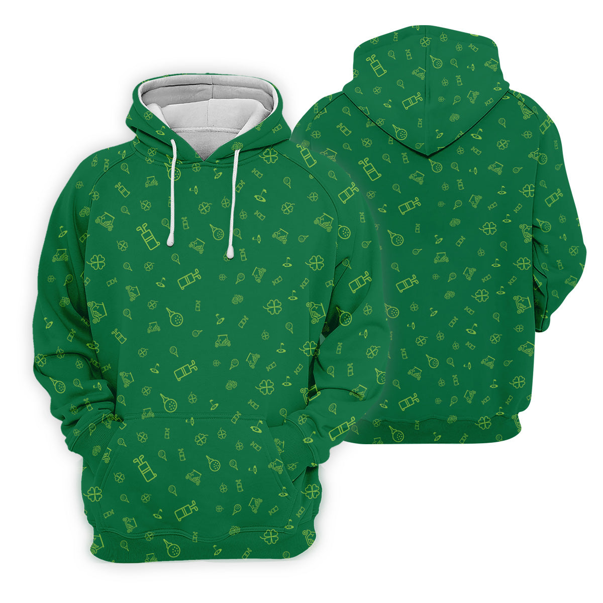 Golf And Beer Lucky Four Leaf Clover St Patrick's Day Green Women's Golf Tops, Golf Gift For Ladies