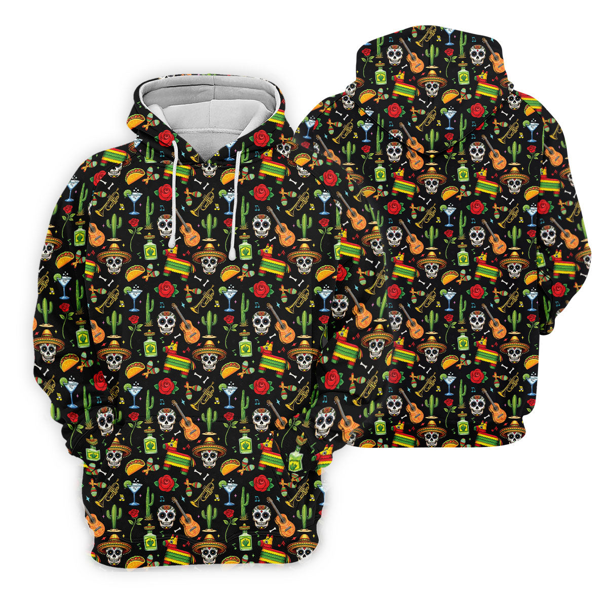 Decorated Skulls Party Items Cinco De Mayo Celebration Fiesta Themed Black Golf Shirt For Women