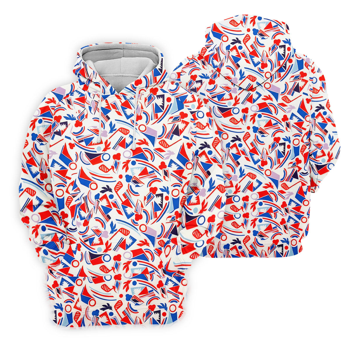 Red White Blue Golf Pattern Patriotic Golf Shirt, 250 Years Of Freedom 4th Of July Golf Shirts For Men