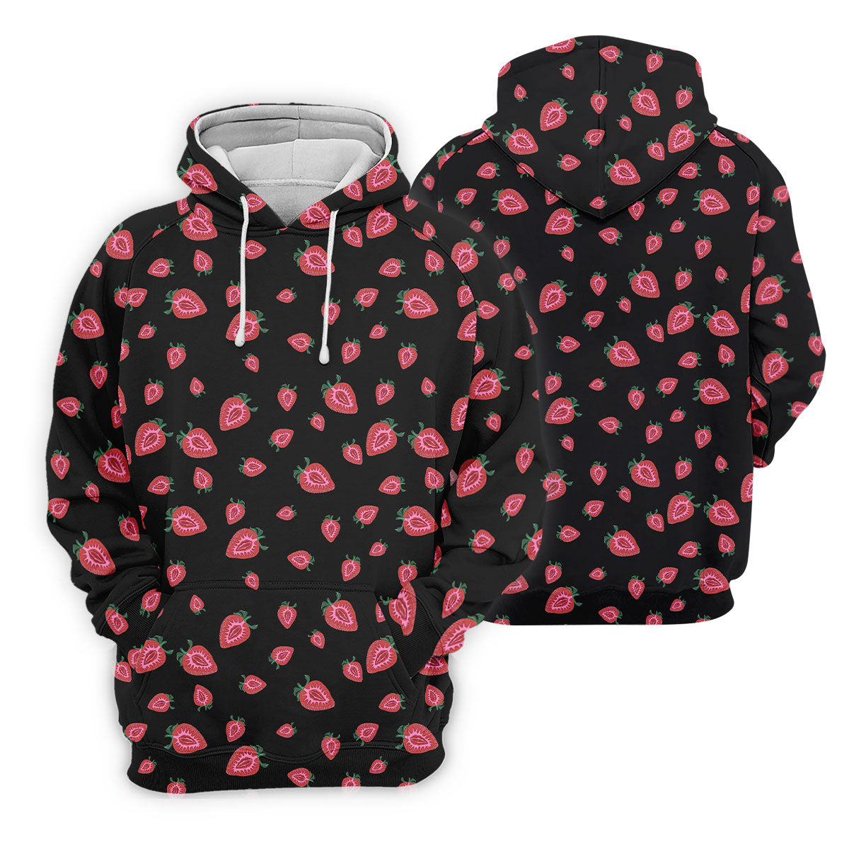 Strawberry Slice Black Golf Shirt, Golf Polo For Women, Women's Golf Shirt, Hawaiian Golf Shirt