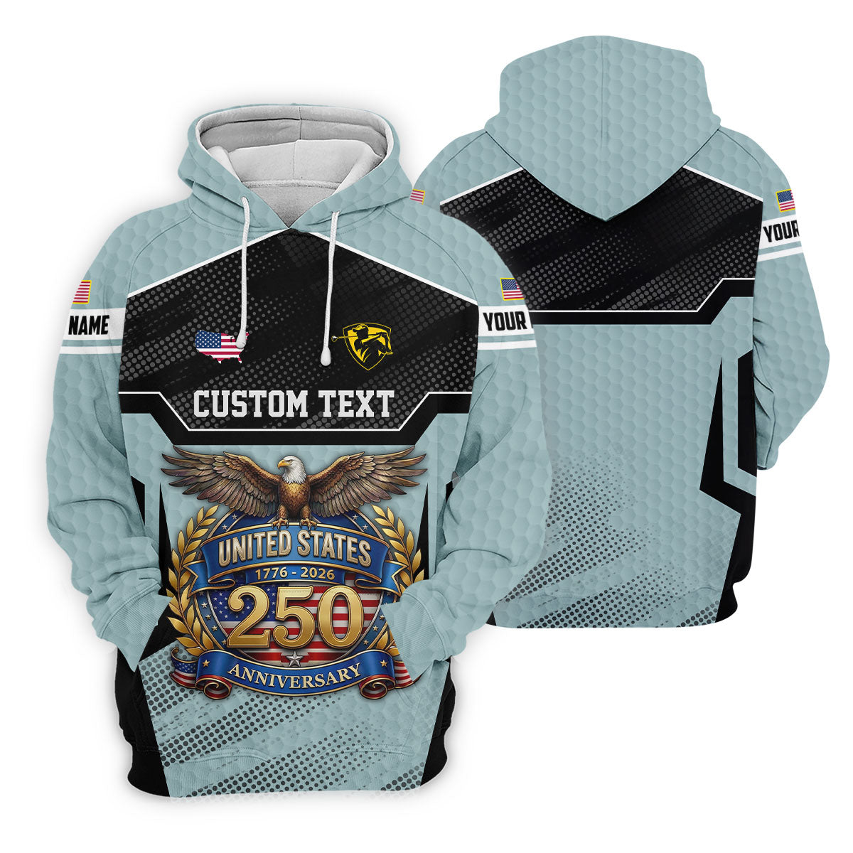 US 250 Anniversary Patriotic 4th Of July Blue Grey Golf Shirt, Polo Shirtor Men, Golf Shirts For Men