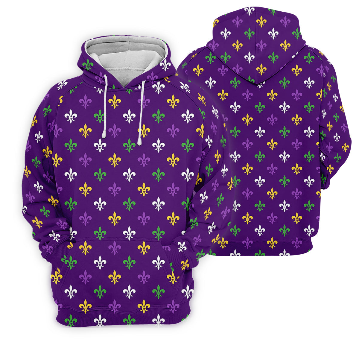 Purple Green Gold Fleur De Lis Pattern Purple Golf Shirt, Mardi Gras Golf Shirt, Golf Shirt For Women