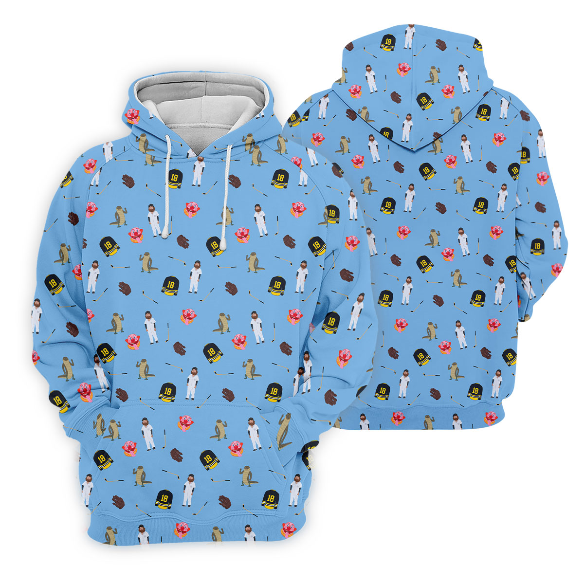 Sport Movie Character Funny Aligator Clown Head Blue Golf Shirt, Men's Funny Golf Shirts, Golf Shirts For Men