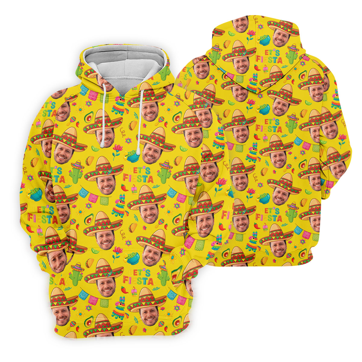 Let's Fiesta Cinco De Mayo Celebration Fiesta Themed Custom Face Yellow Golf Shirt For Women
