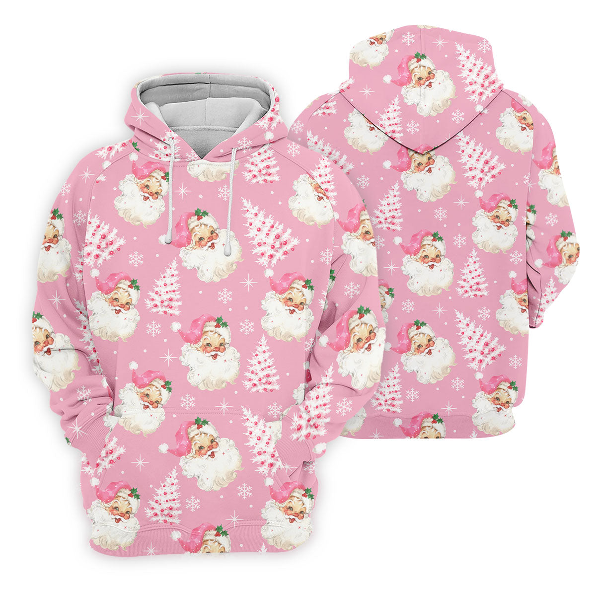 Pink Santa Claus Christmas Golf Shirt, Cute Golf Outfit, Women's Golf Tops, Golf Gift For Ladies