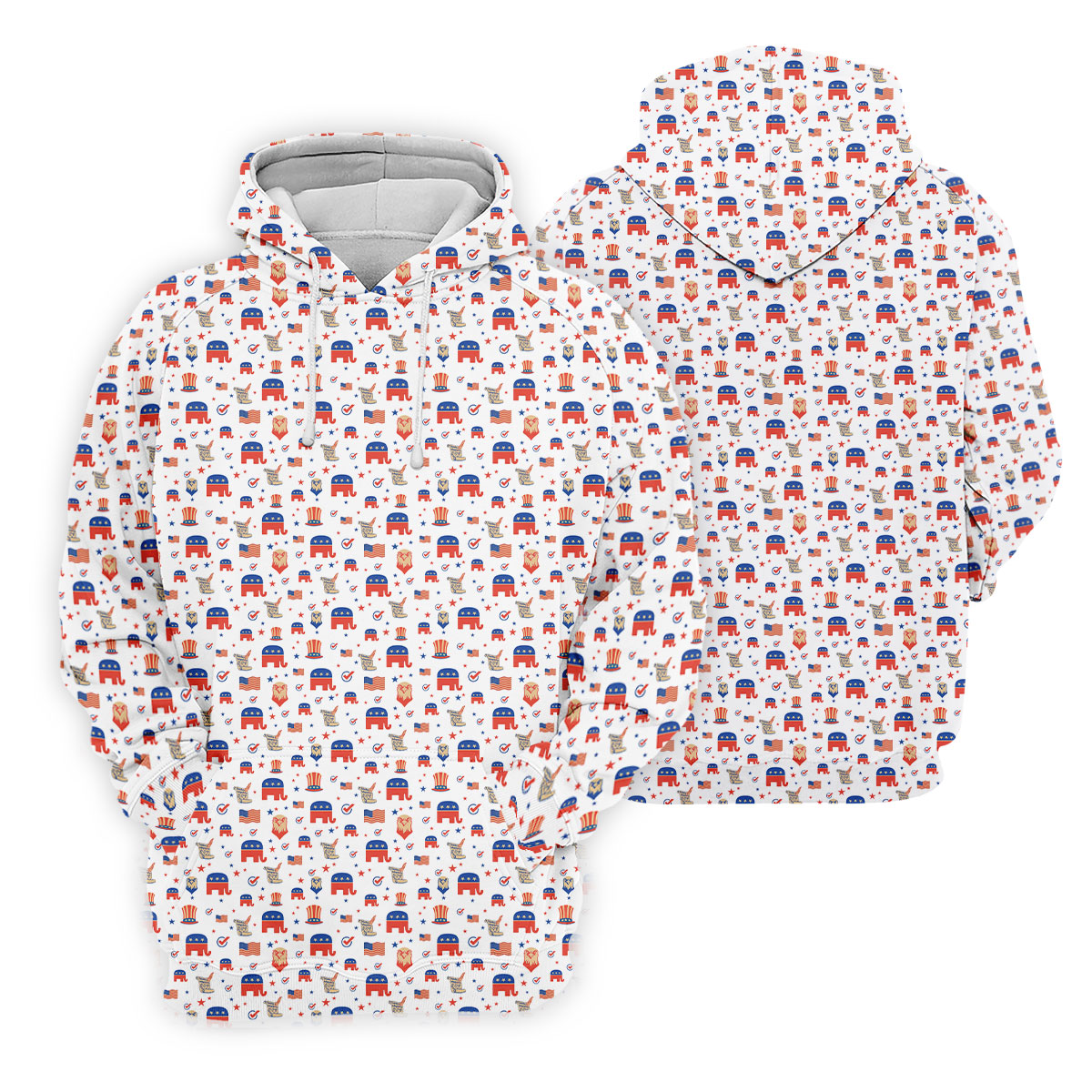 US Bald Eagle Political Elephant 250th Anniversary White Golf Shirt, Patriotic 4th Of July Golf Shirt For Women