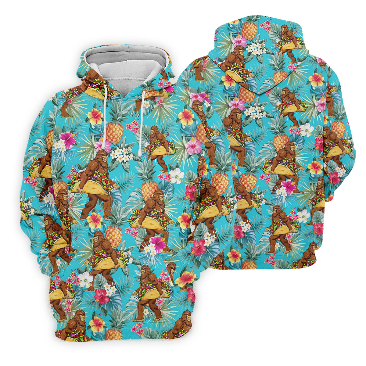 Bigfoot Taco Fiesta Time Hawaiian Golf Shirt, Cinco De Mayo Celebration Golf Shirts For Men