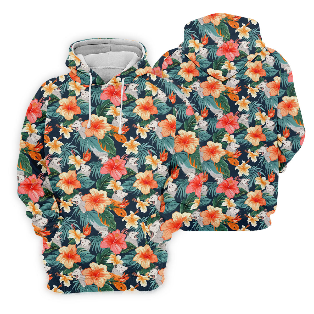 Large Hibiscus Flowers Tropical Vibe Golf Tops For Men, Hawaiian Golf Shirts, Polo Shirt Men