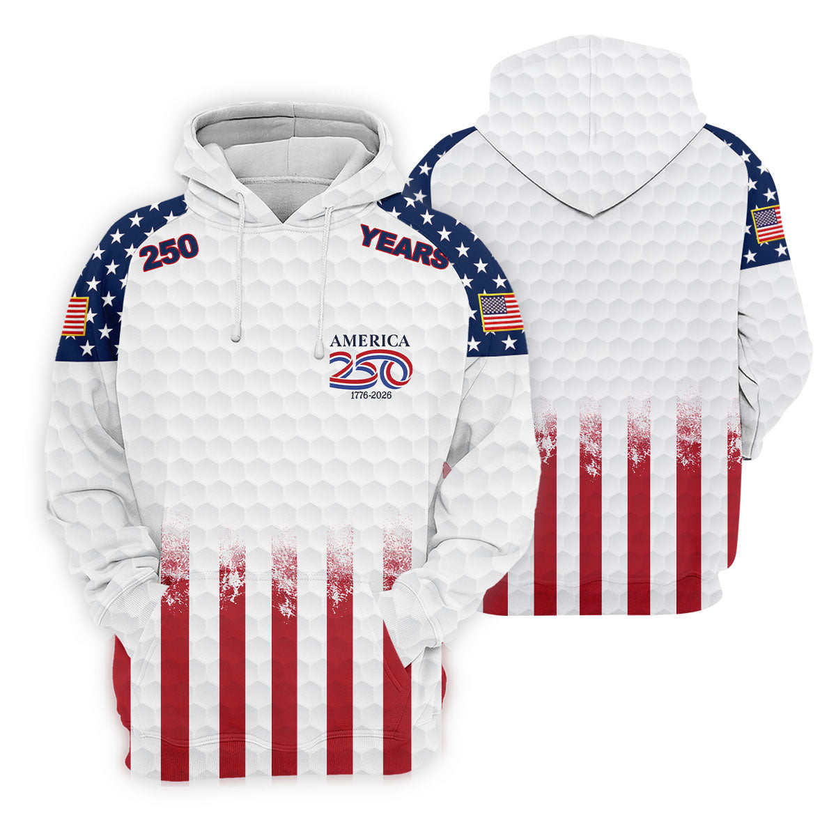 250 Years America Golf Ball Pattern 4th Of July Golf Shirt, Patriotic Golf Shirt, Golf Shirts For Men