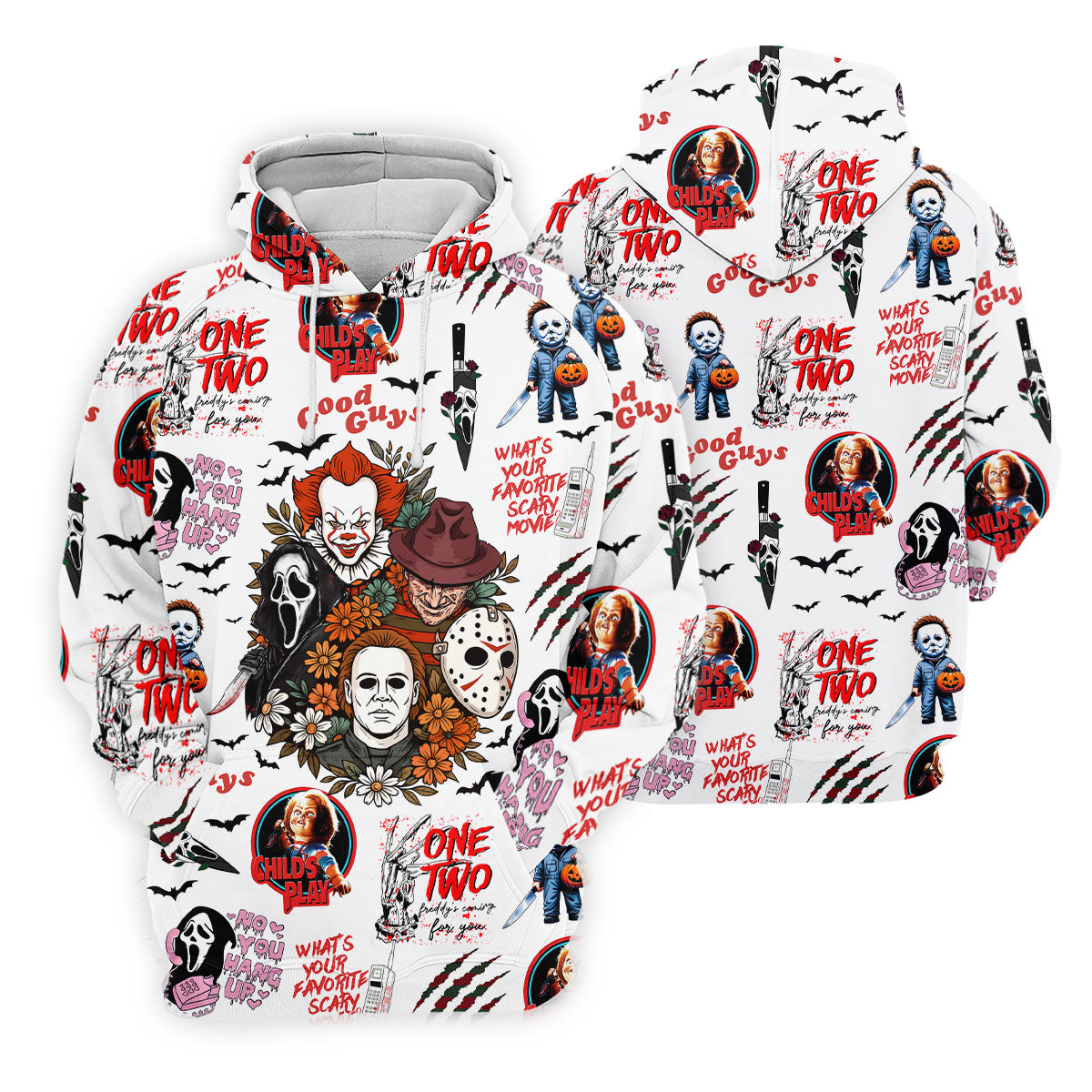 Horror Halloween Character Halloween Golf Shirt, Cool Golf Gift For Horror Fan, Polo ShirtFor Men