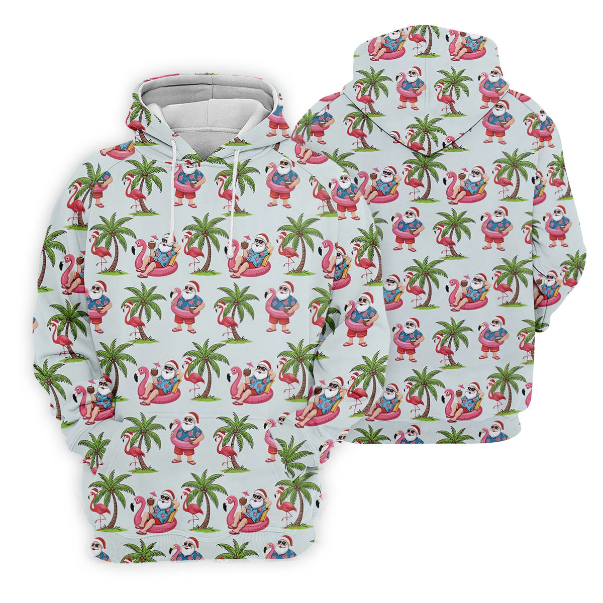 Tropical Santa Flamingo Beach Golf Polo, Ladies Golf Shirt, Performance Golf Shirt
