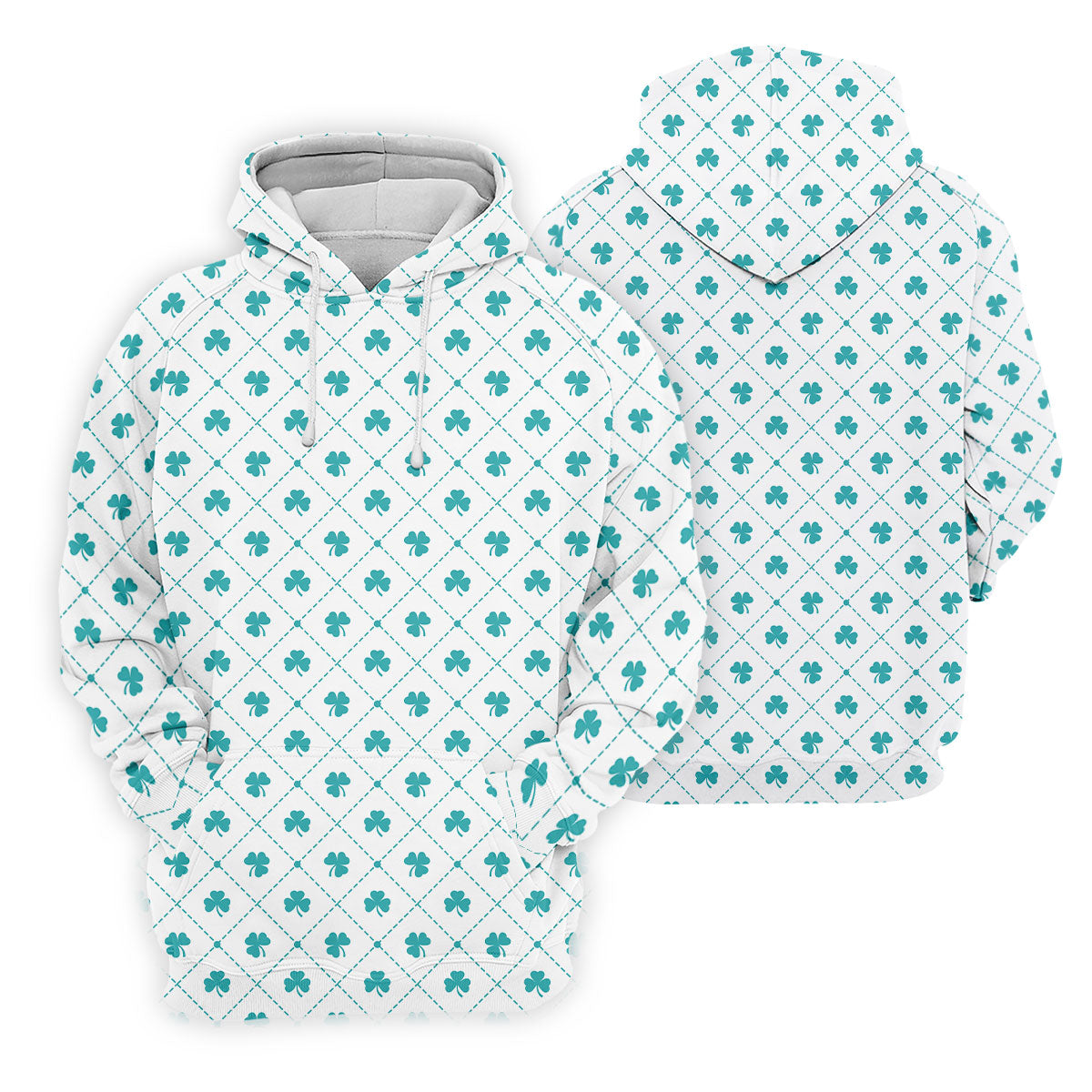 Grid Pattern Shamrock Golf Shirt, St Patrick's Day Women's Golf Tops, Ladies Golf Polos, Golf Shirt For Women