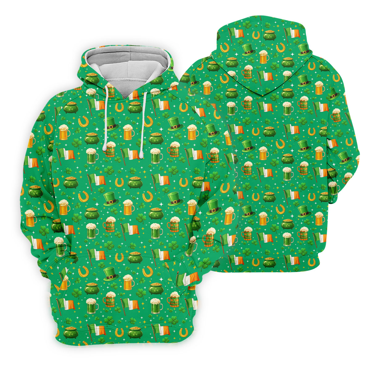 St Patrick's Day Pot Of Gold Leprechaun Hats Irish Flag Golf Tops For Men, Golf Gift For Men, Golf Shirts For Men