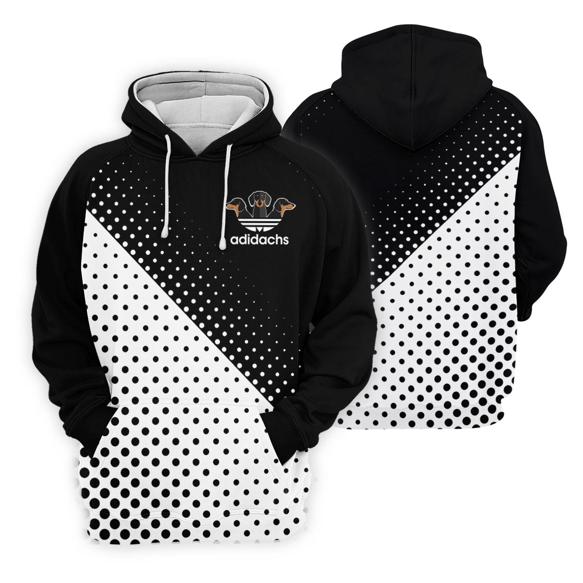 Adidachs Funny Dachshund Black Golf Shirt, Men's Funny Golf Shirts, Polo Shirtor Men