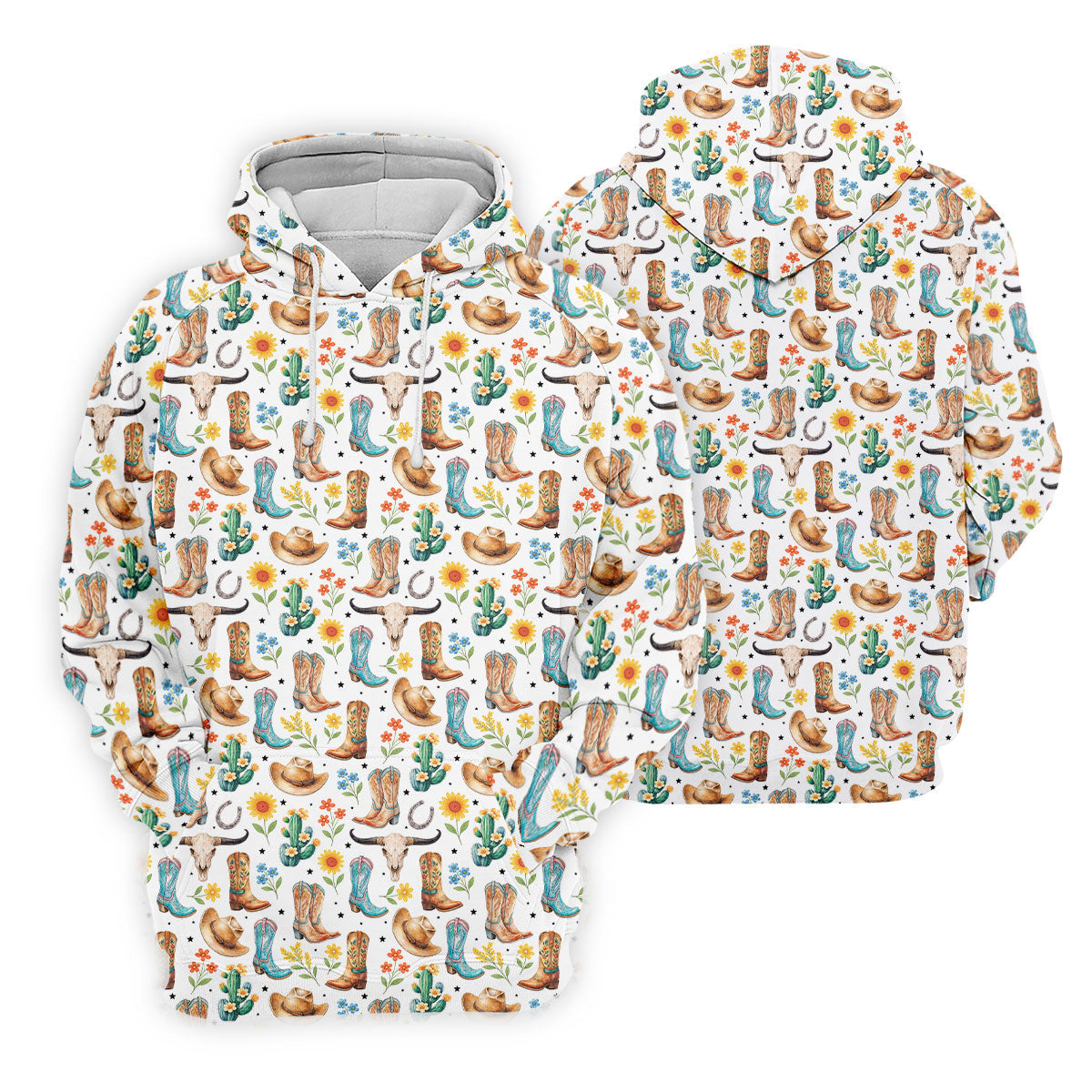 Western Cowboy Boots Floral Pattern Golf Shirt, Mens Golf Apparel, Golf Polo Shirts For Men