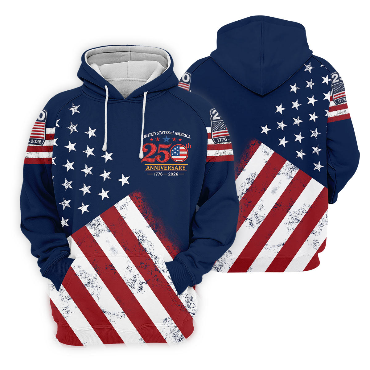 USA 250th Anniversary American Flag Men Golf Shirt, 4th Of July Polo ShirtFor Men