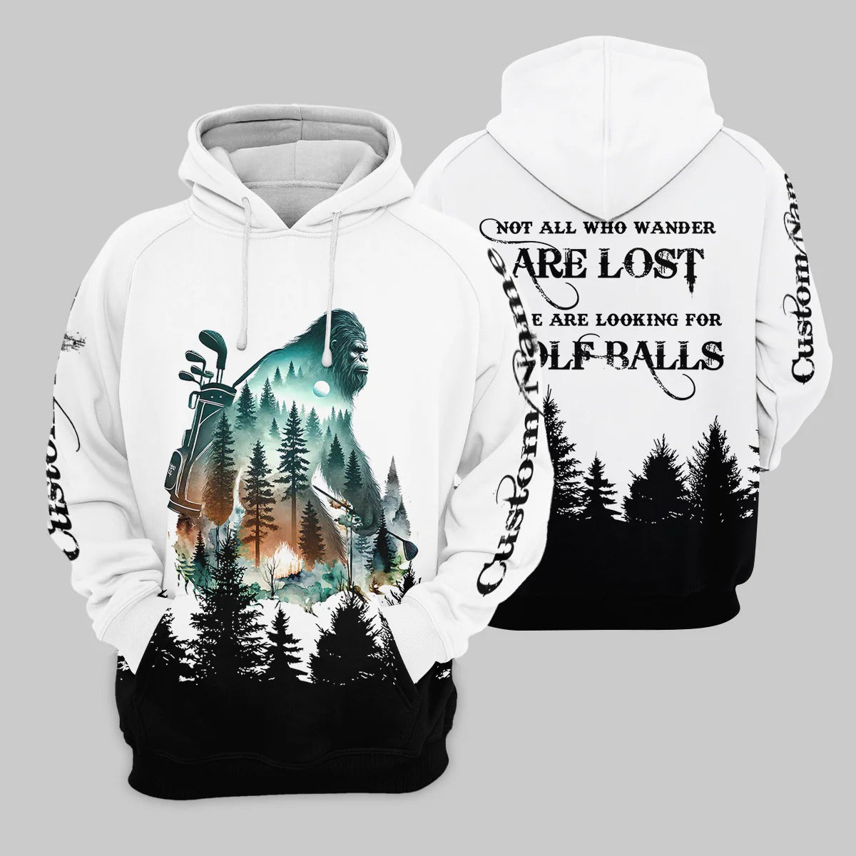 Not All Who Wander Are Lost Golf Polo ShirtFunny Bigfoot Golf Shirt, Ladies Golf Shirt, Women Golf Gift