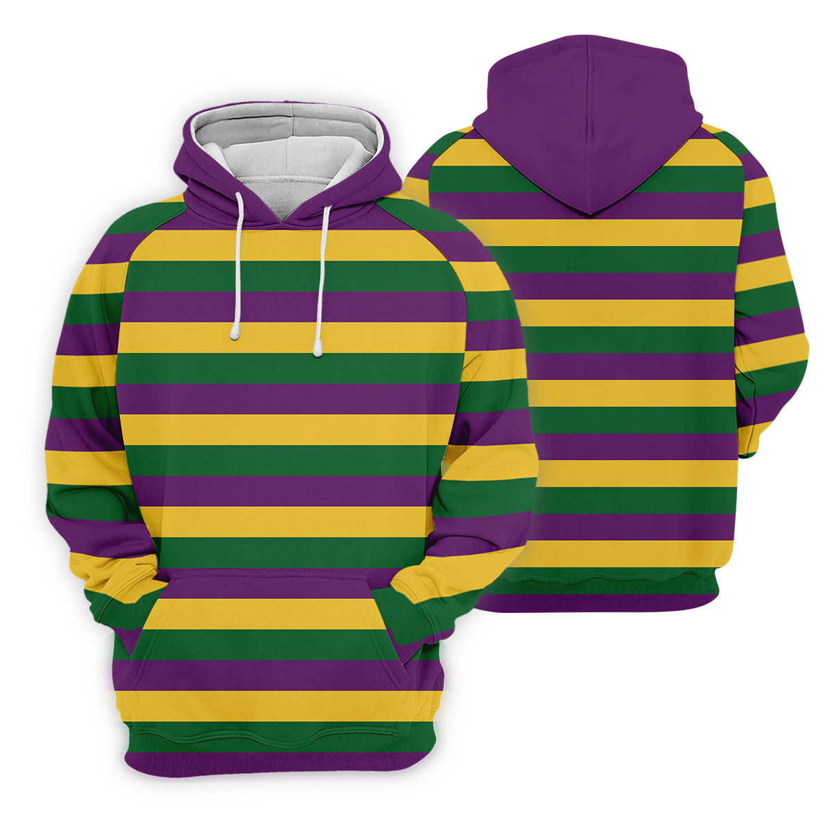 Gold Purple Green Mardi Gras Stripe Men's Golf Polo Shirt Golf Gift For Men, Golf Shirts For Men