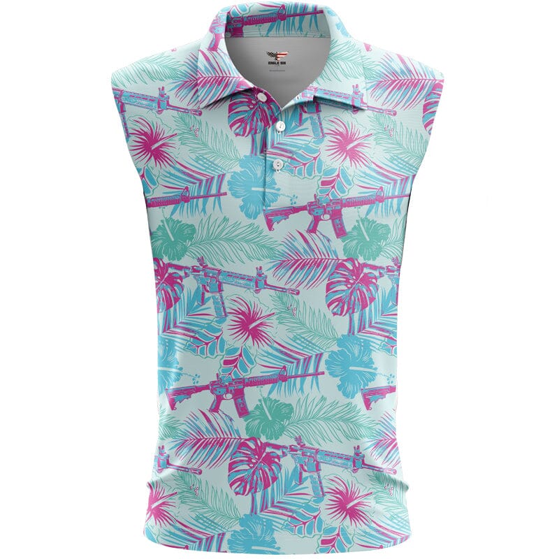 Tropical Vibe Women's Sleeveless Golf Polo ShirtMothers Day Gift, Women Golf Gifts