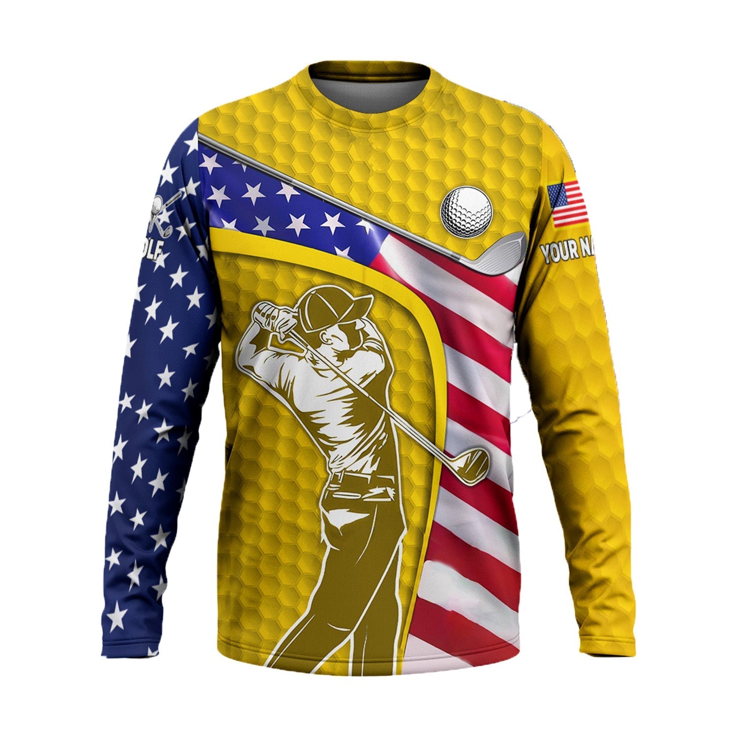 Yellow Custom Men's Golf Polo ShirtGolfing Apparel, Mens Golf Gift