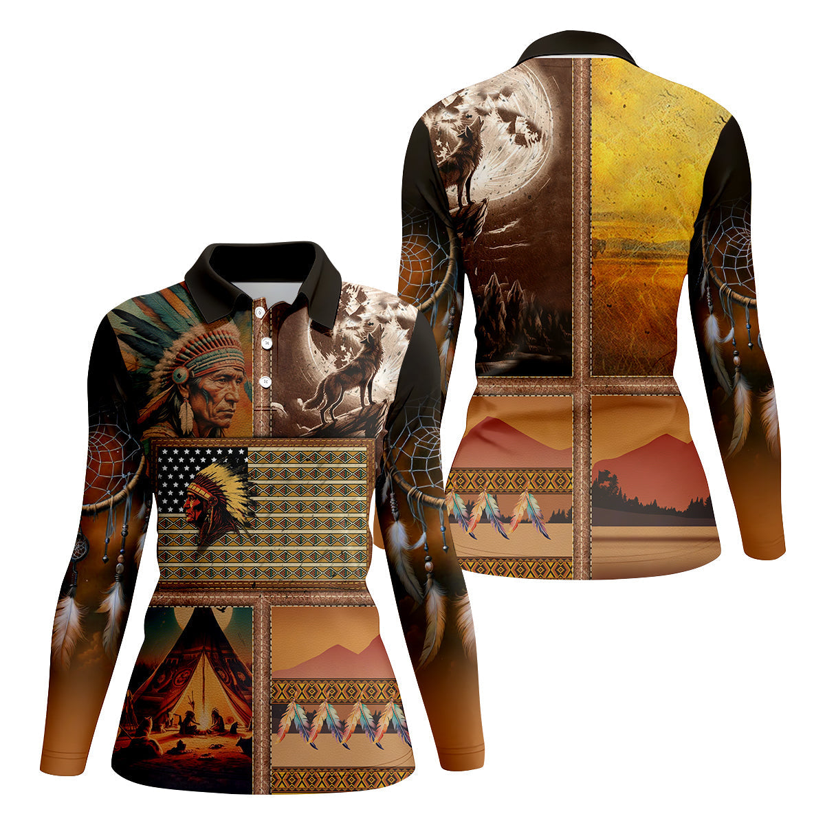 Native Heritage Women's Golf Tops, Native American Ancestry Ladies Golf Polos, Indigenous Peoples Month