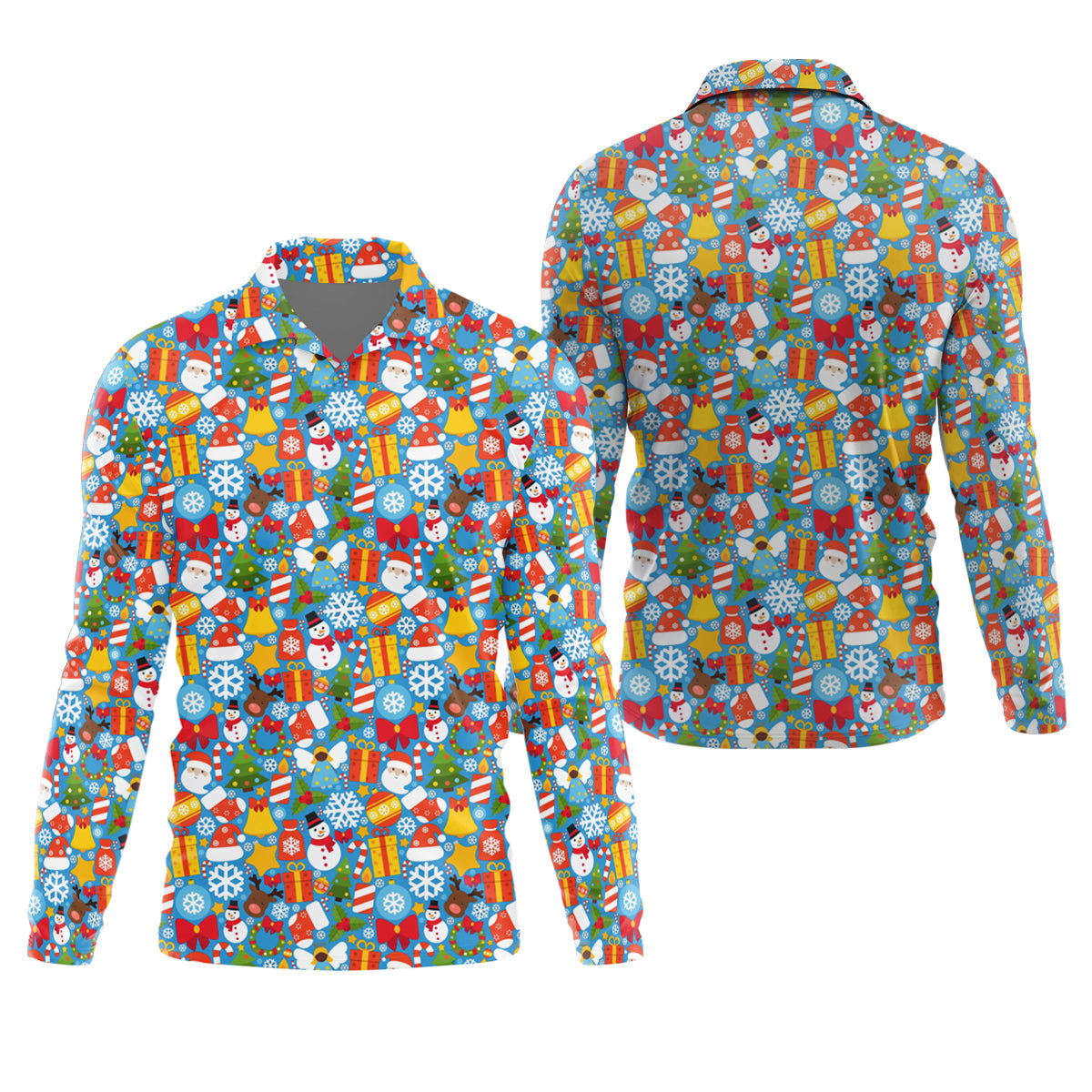 Festive Christmas Blue Golf Shirt, Christmas Golf Shirt, Polo ShirtFor Men, Golf Gift For Men, Golfing Apparel