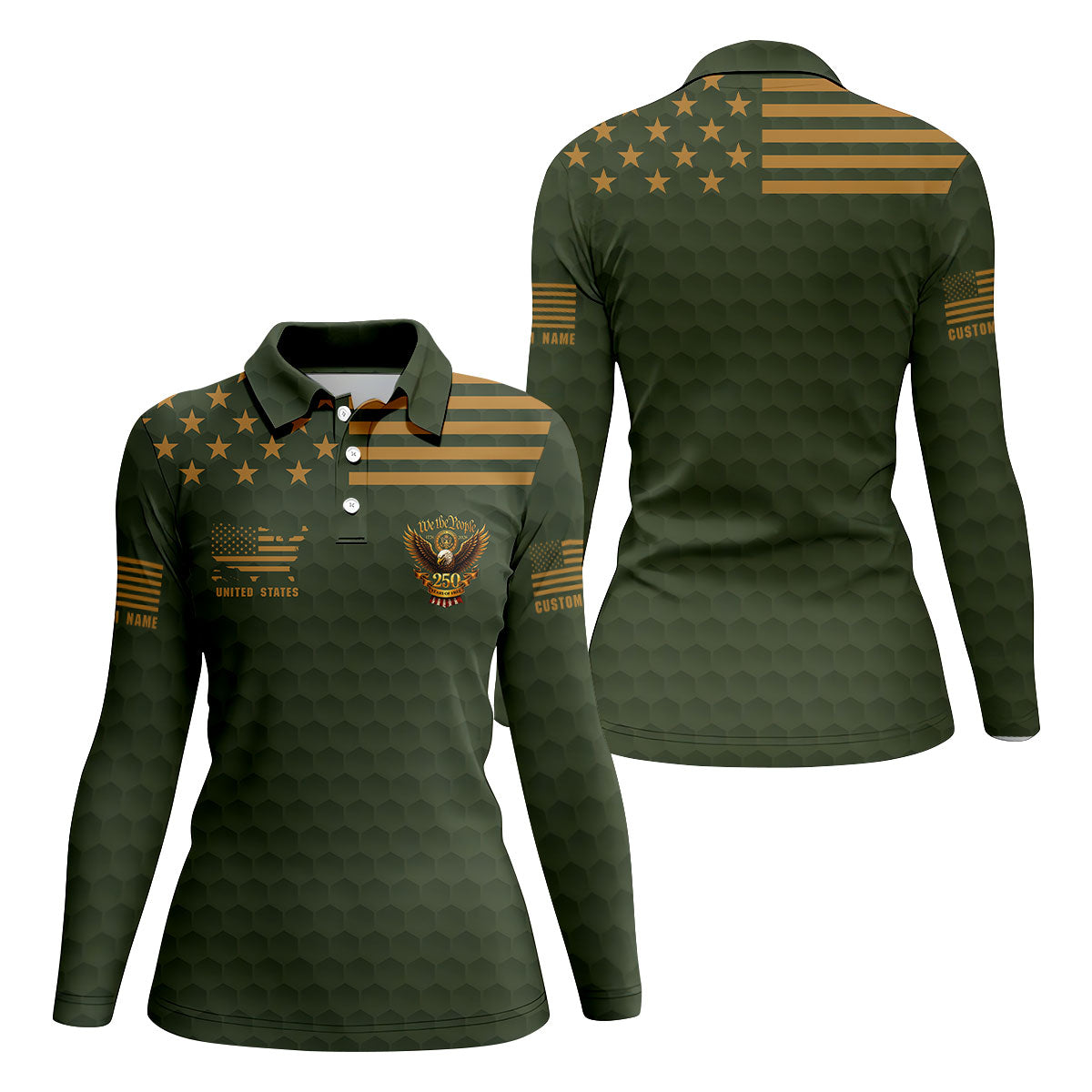 Army Veteran We The People 250 Years Of Free 4th Of July Golf Shirt, Women's Golf Tops