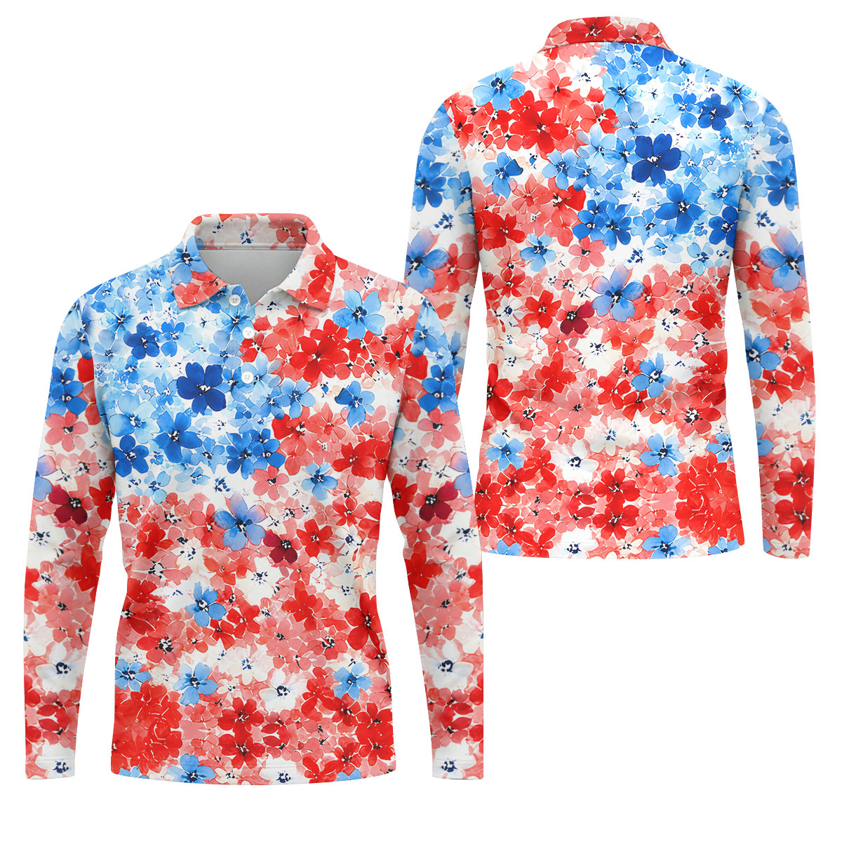 Red White Blue Hawaiian Golf Shirt, 250 Years Men's Golf Shirt, Polo Shirts For Men