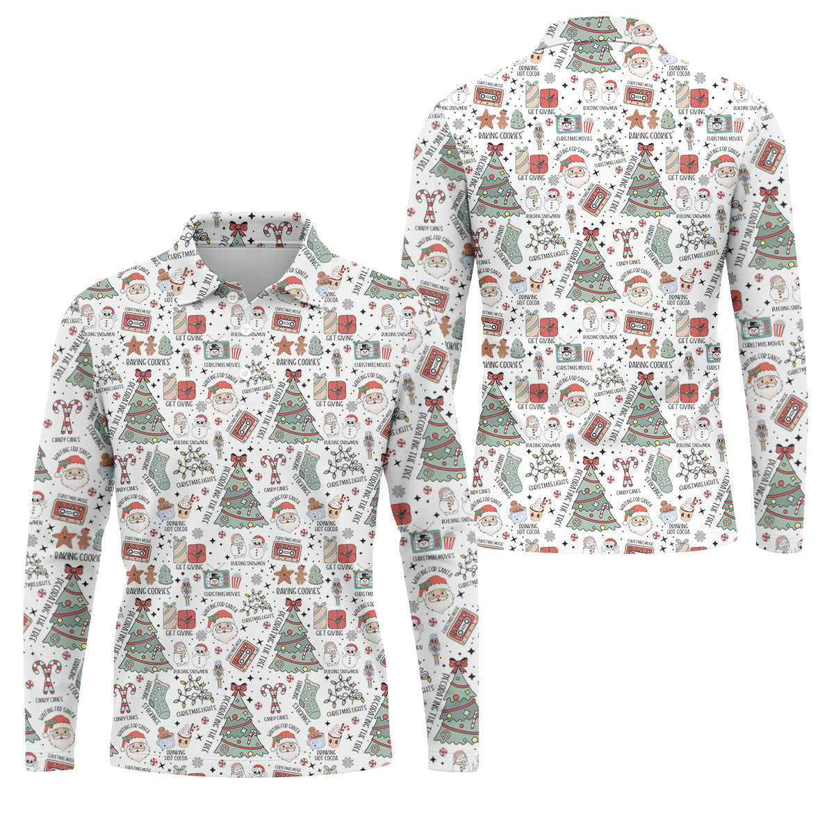 Tis The Season Santa Claus White Men's Golf Polo Shirtristmas Golf Shirt, Polo ShirtFor Men