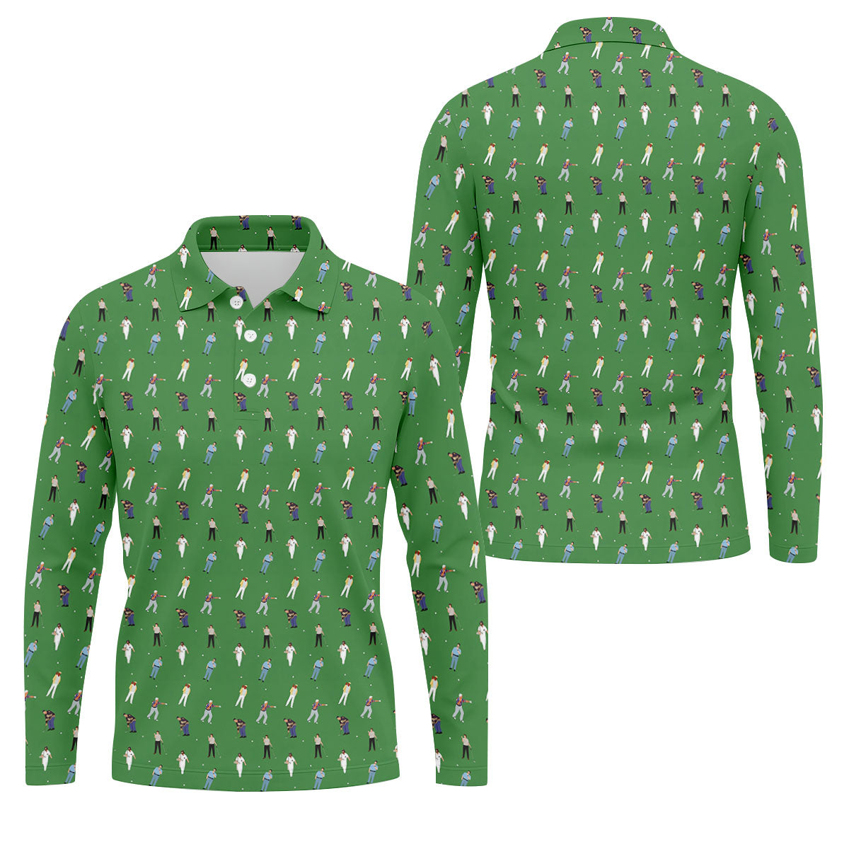 Sports Comedy Characters Golf Pose Green Golf Shirt, Golf Shirts For Men, Polo ShirtFor Men