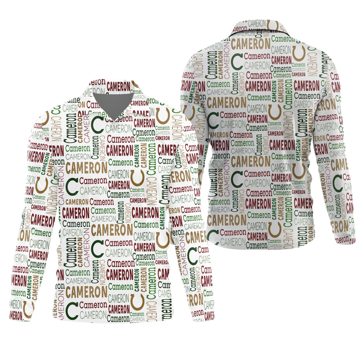 Cameron Pattern Christmas Golf Tops For Men, Christmas Golf Shirt, Men Golf Apparel