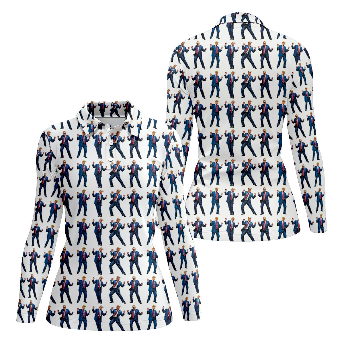 Christmas Trump Dancing Golf Tops For Women, Christmas Golf Polos Shirt, Women Golf Apparel