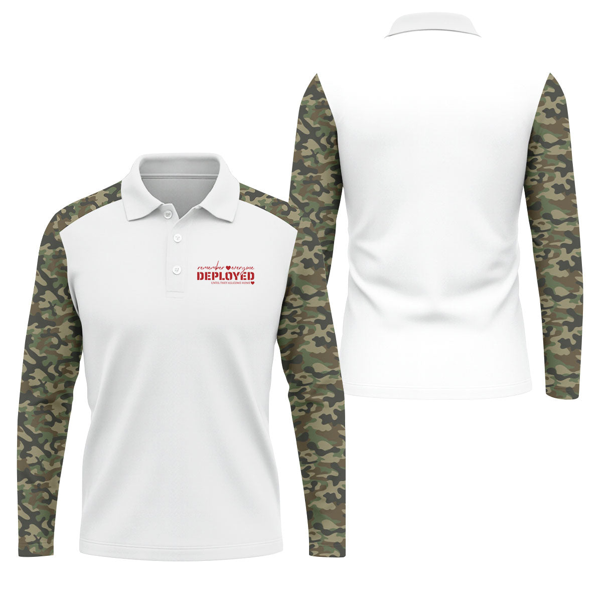 Remember Everyone Deployed Camo White Patriotic 4th Of July Golf Shirt, 250th Anniversary Golf Shirts For Men