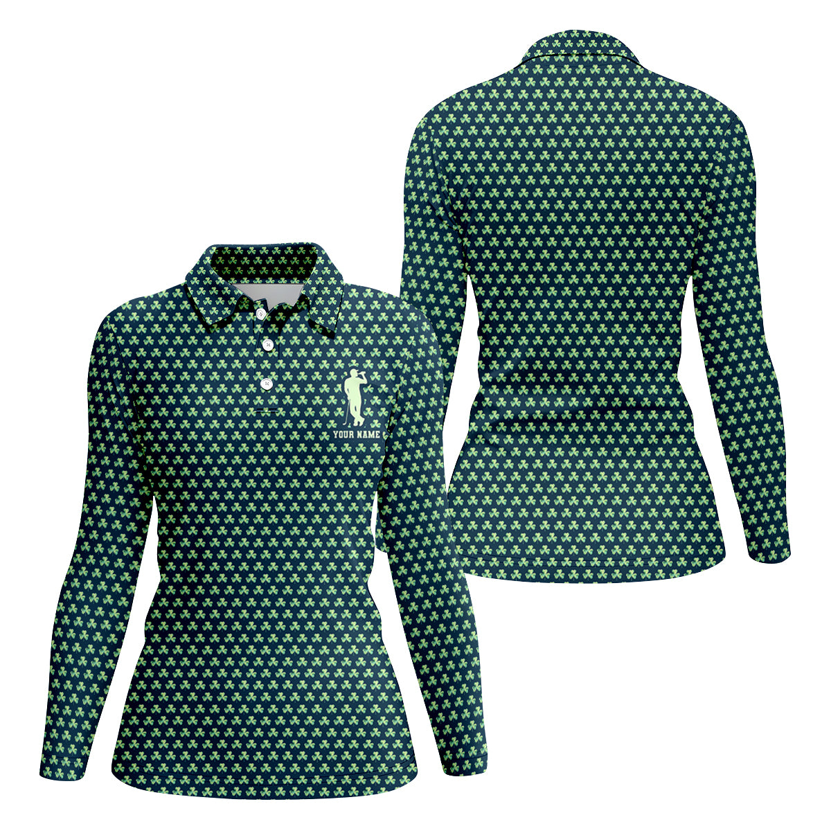 St Patrick's Day Shamrock Golf And Beer Green Golf Shirt, Women's Golf Tops, Ladies Golf Polos