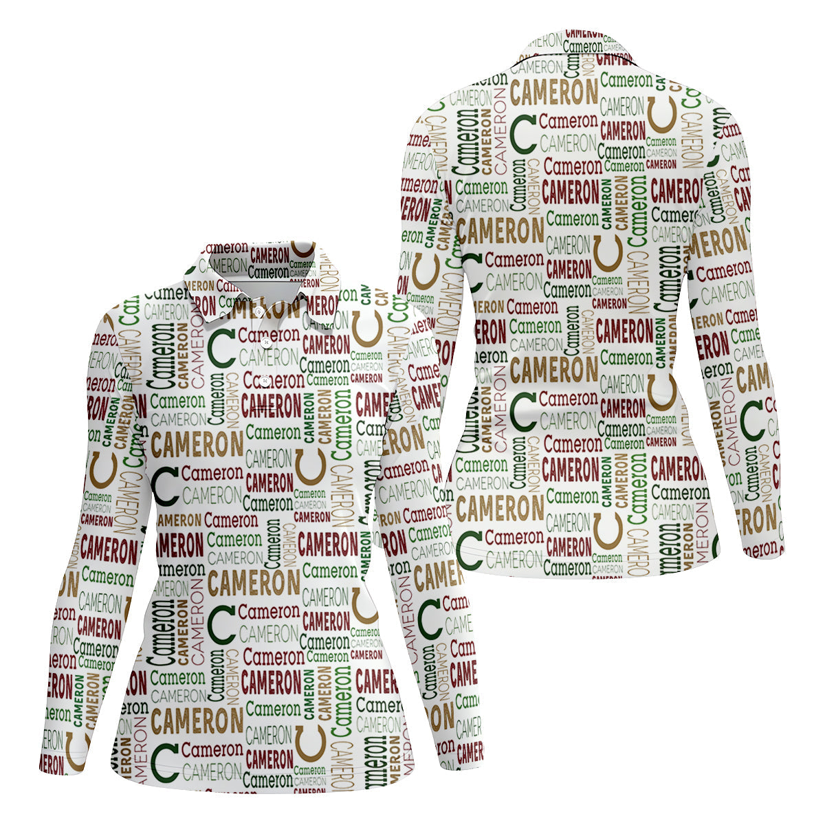 Cameron Pattern Christmas Golf Tops For Women, Christmas Golf Shirt, Women Golf Apparel