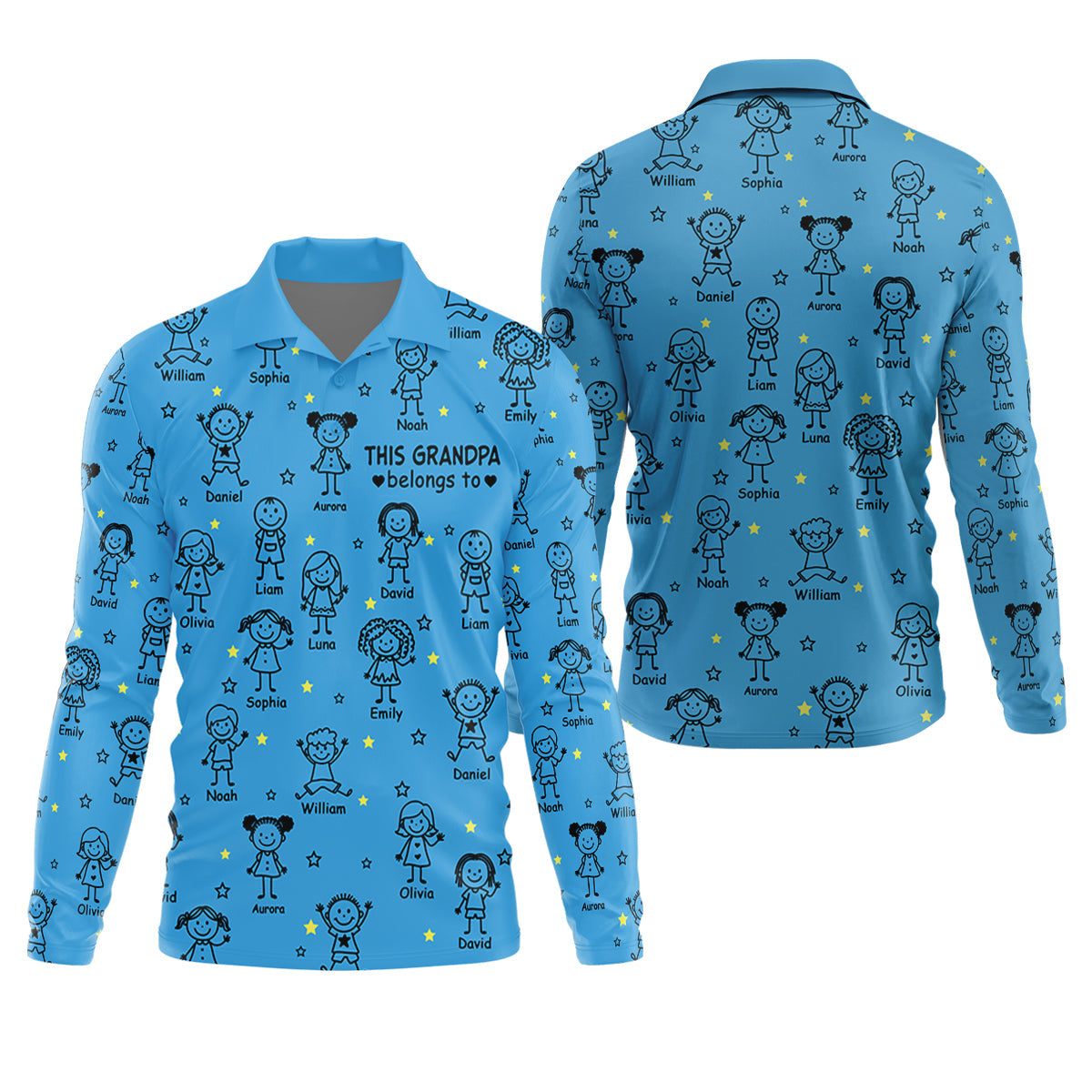 This Grandpa Dad Belongs To Kids Pet Blue Golf Shirt, Polo ShirtFor Men, Golf Gift For Men