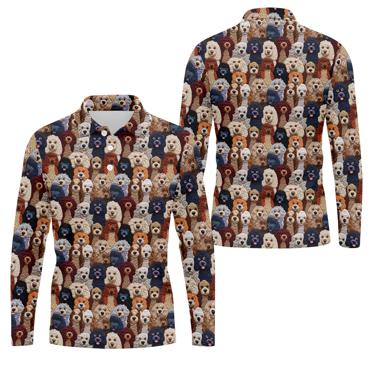 Cartoon Poodle Dog Men's Golf Polo Shirtfts For Dog Lovers, Polo ShirtFor Men