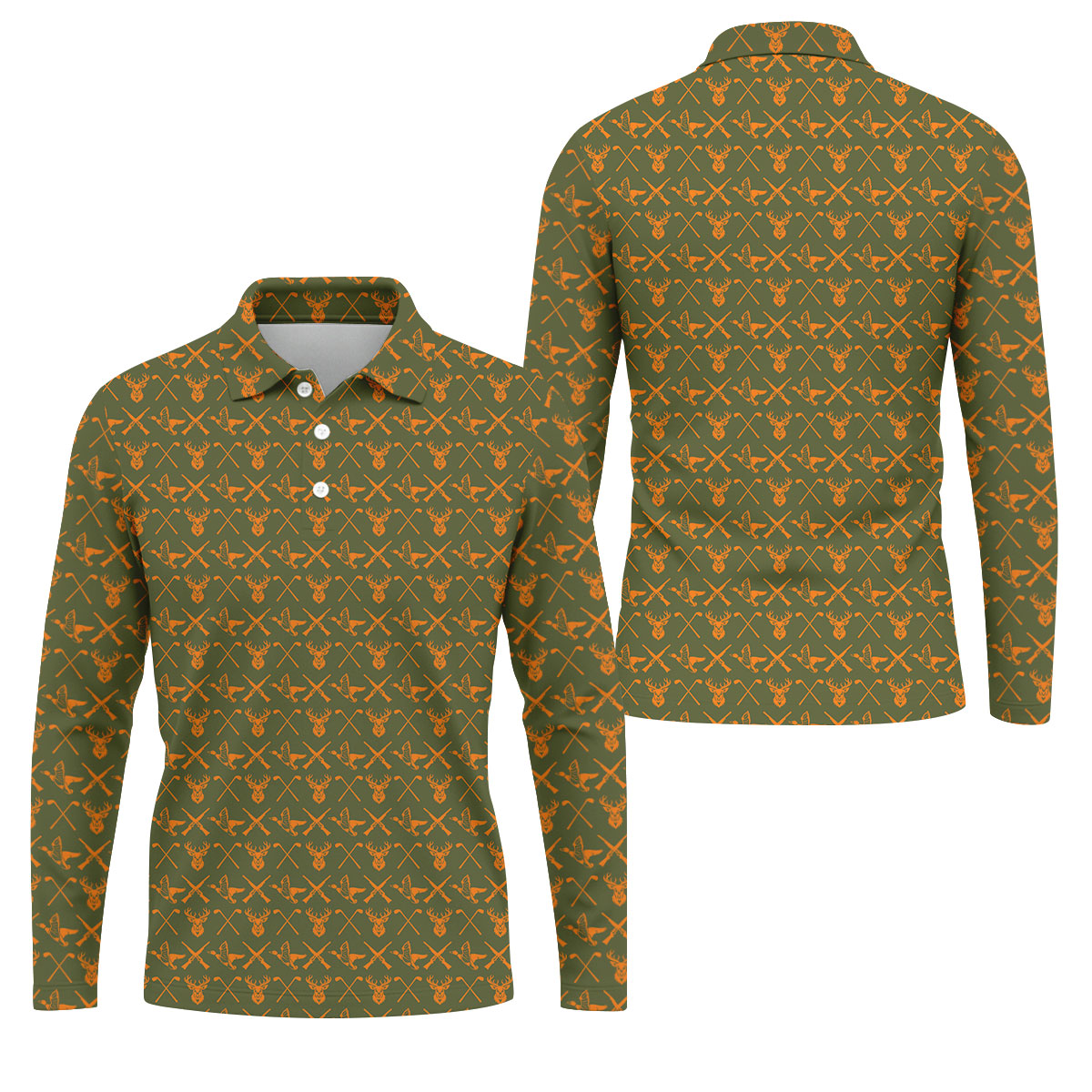 Duck And Deer Hunting Themed Golf Tops For Men, Golf Shirts For Men, Golf Gift For Dad
