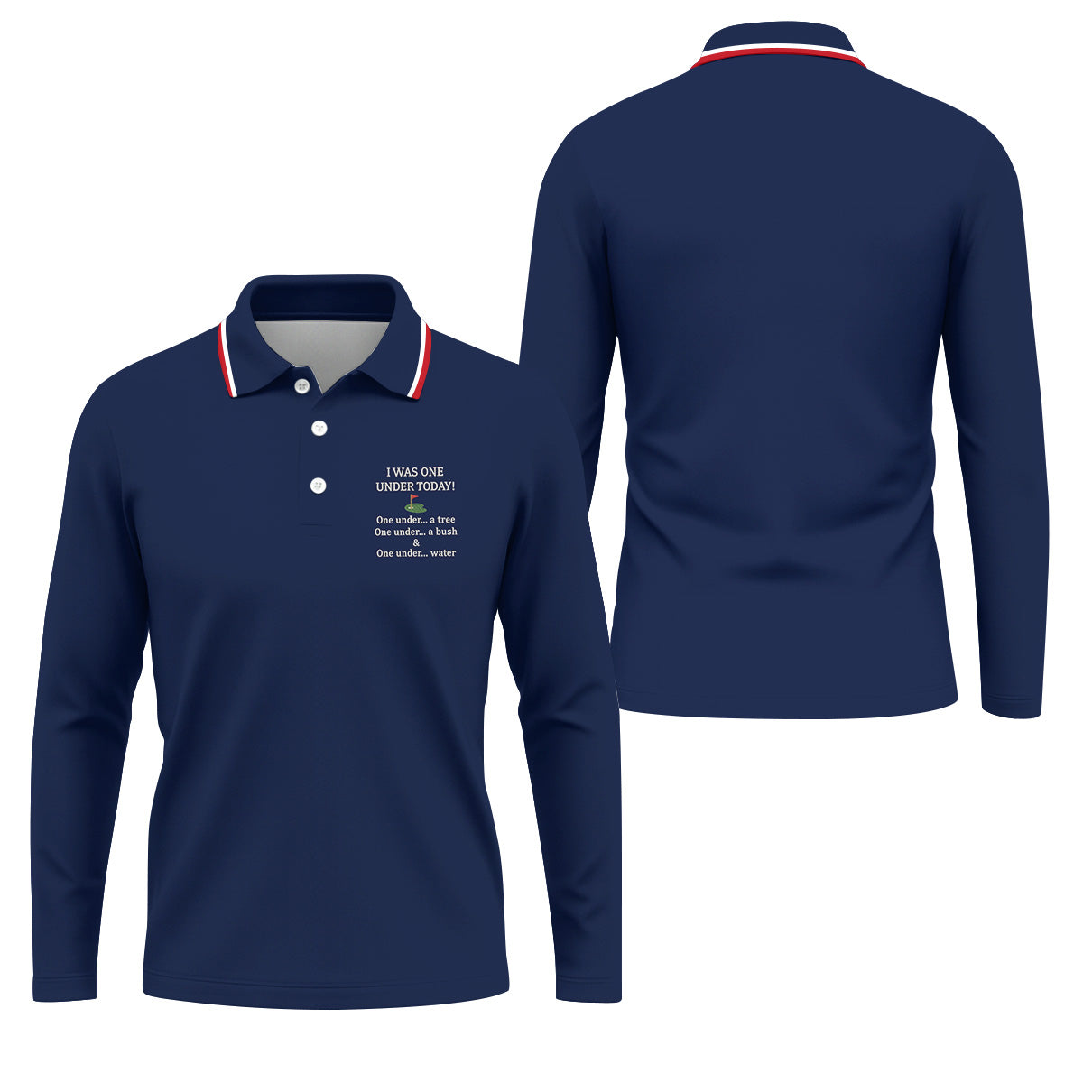 I Was One Under Today Navy Golf Shirt, Funny Golf Shirt, Golf Shirts For Men, Polo Shirtor Men